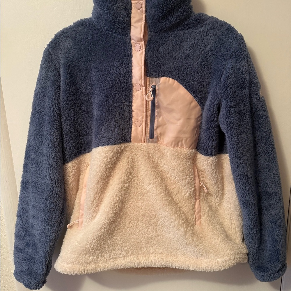 Women’s Roxy Cozy Blue and Cream Fleece Pullover